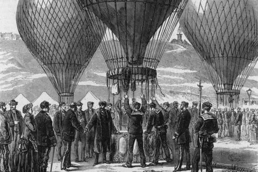 Gambetta in Balloon. Date: 7 October 1870